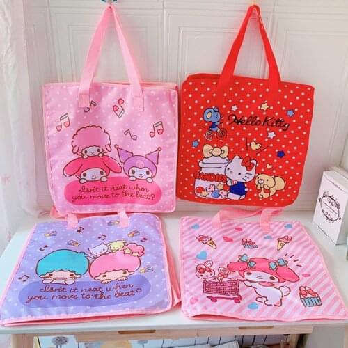 Sanrio hello kitty Quilt Storage Bag Student KT handbagLarge Capacity Quilt Carry Bag Luggage Clothing Quilt Bag Shoulder Bag