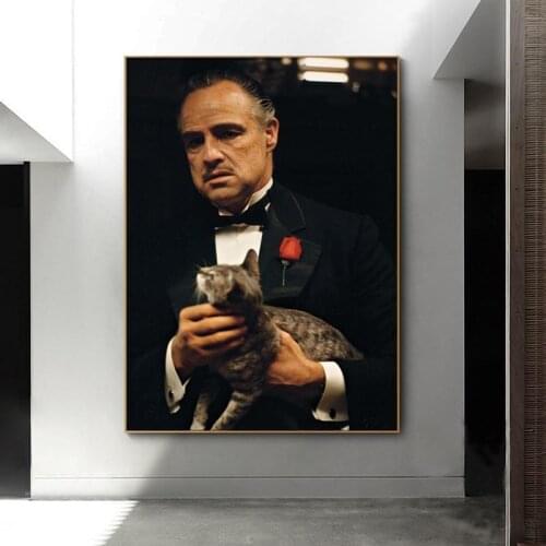Modern Godfather Portrait Movie Posters and Prints Wall Art Canvas Paintings on The Wall Wall Hanging Pictures Home Decoration