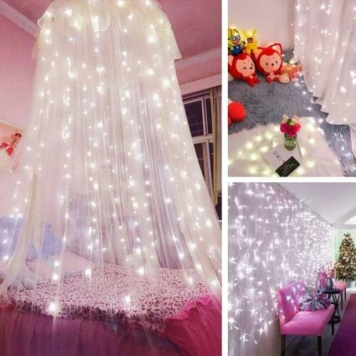Led Curtain Lamp Garland White Copper String Light Remote Control Usb Fairy Curtain Light Garland Bedroom Christma Light Outdoor