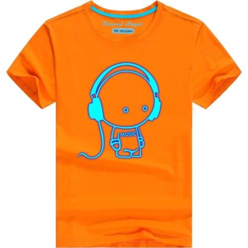Toddler Kids Girls Boys Tops Summer Short Sleeve T-shirts For Girl Clothes Casual Luminous TShirt 3-15 Year Baby Tees Hip Hop