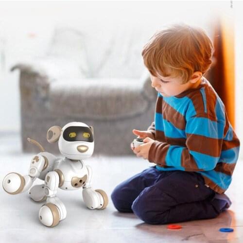 Smart Talking RC Robot Dog Walk & Dance Interactive Pet Puppy Robot Dog Remote Voice Control Intelligent Toy For Kids RC Animals