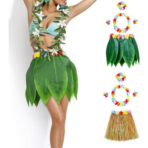 Hawaiian grass skirt Party supplie Party decoration Simulation leaf adult children show costume Beach Holiday Party Dress Decor