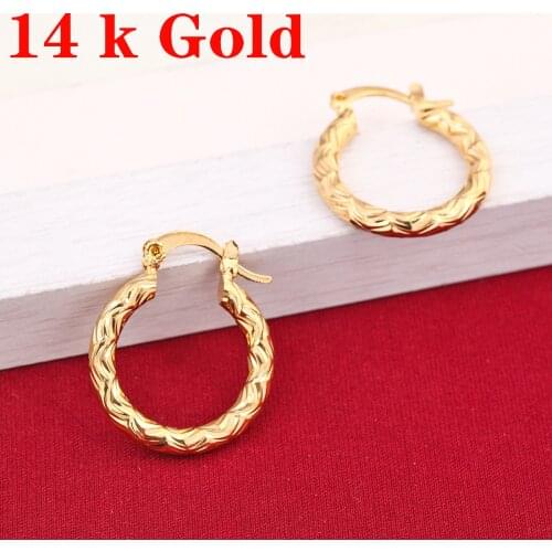 Golden Earrings Girls Dubai Gold Turkish Egyptian Algeria Indian Moroccan Saudi Gold Earrings