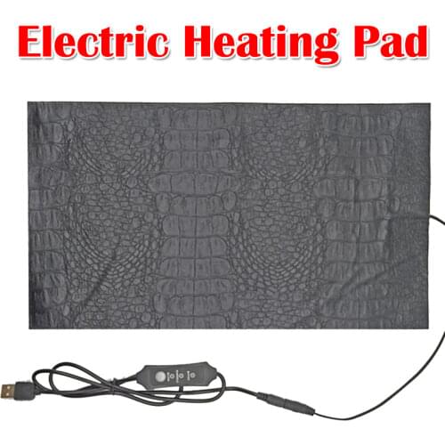 1pcs USB Electric Heating Pad 3 Modes Adjustable Temperature PU Leather Crocodile Pattern Heated Pads for Pet Neck Waist Back