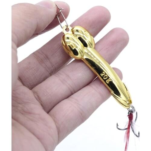 1pcs High Quality Metal Spoon Lure 5-20g Metal Sequins with Feather Hard Lure For Bass Pike Carp Fishing Tackle Accessories