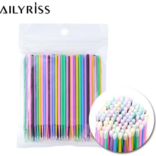 100Pcs/bag Disposable Microbrushes Eyelashes Extension Individual Applicators Mascara Lash Removing Swab Micro Brush Accessories