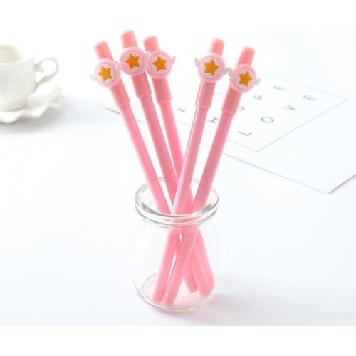 30PCs Cartoon Star Pink Gel Pens Set Student Writing Supplies Office Examination Neutral Pen Learning Stationery Gifts Wholesale