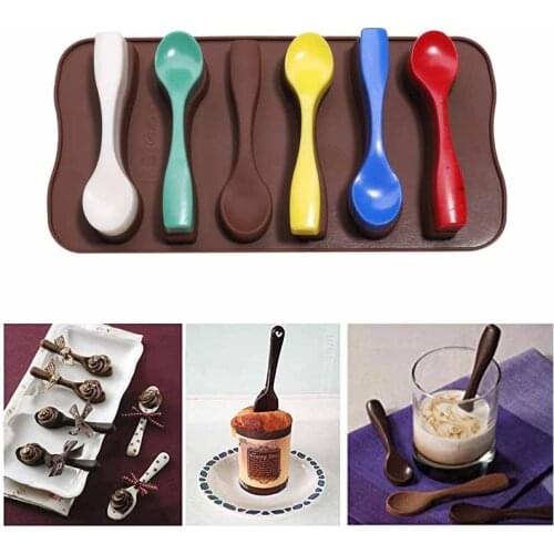 3D Spoon Shaped Silicone Cake Mold Chocolate Fondant Candy Mold Handmade Cake Baking Kitchen Mould Dessert Cake Decorating