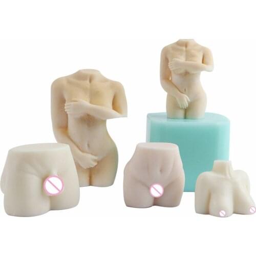 3D Woman Chest Body Candle Mold Male Female Silicone Wax Mould DIY Naked Body Art Aromatherapy Plaster Candle Soap Making Supply