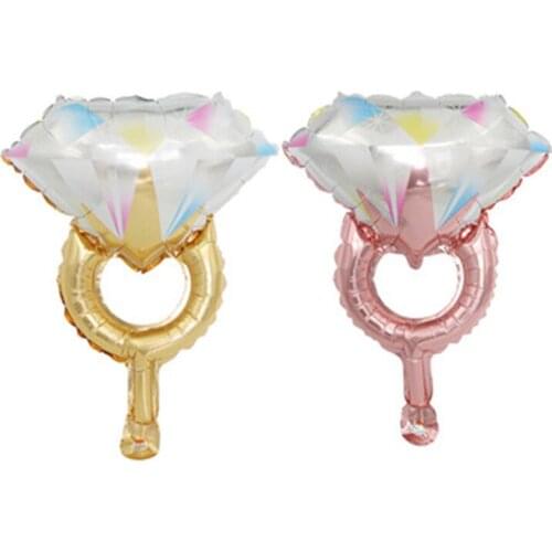 5 pcs 45x31cm New Rose Gold Diamond Ring Aluminum Film Balloon Wedding Wedding Wedding Room Layout Color Diamond Balloon