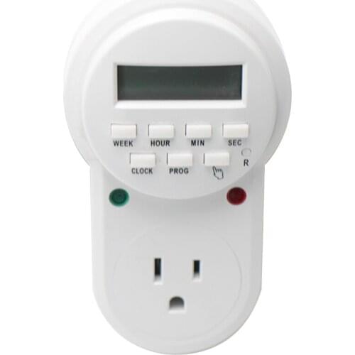 Electronic Digital Timer-Switch Programmable Timing Socket 220V 110V Control for Kitchen Electric Appliance EU Plug with Clock