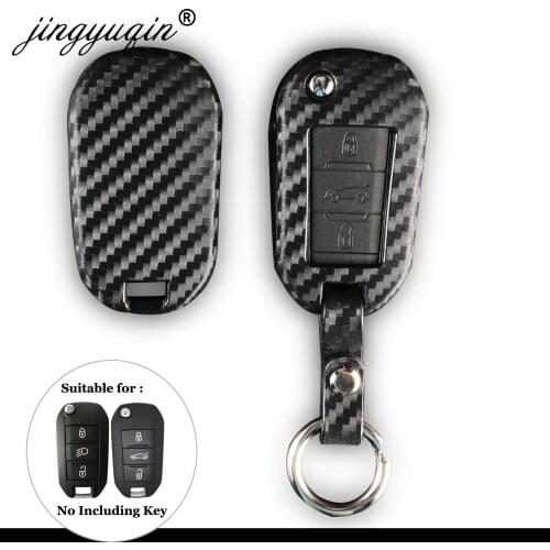 Carbon Silicone Car Key Case for Peugeot 3008 208 308 508 408 2008 For Citroen C4 CACTUS C5 C3 C4L Anti-fall Protect Cover