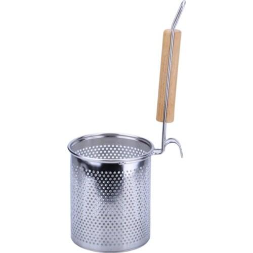 Kitchen Tools Gadgets Stainless Steel Wood Handle Chafing Dish Filter Fried Food Noodle Hot Pot Strainers Filter Colander