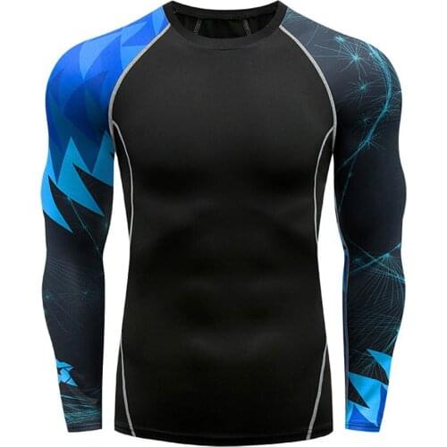 Men Compression Running T Shirt Fitness Tight Long Sleeve Sport Tshirt Training Jogging Shirts Gym Sportswear Quick Dry