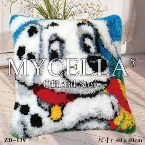 Cute Animal Dogs Latch Hook Pillow Kits DIY Segment Embroidery Materials Package Coarse Wool Pillow Cross Stitch knooppakket