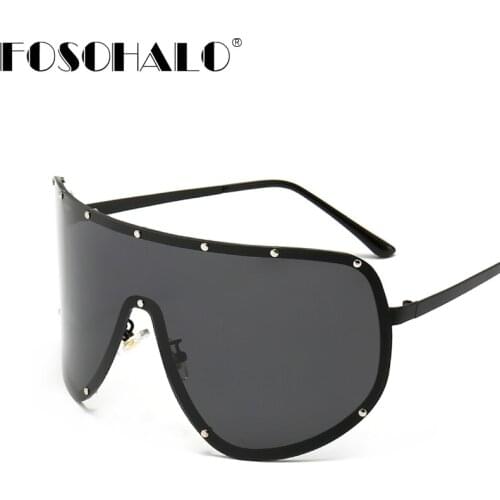 Oversized Sunglasses Women 2020 One Piece Goggle Sunglasses Men Luxury Brand Designer Gradient Mask Sunglasses Eyewear Fashion