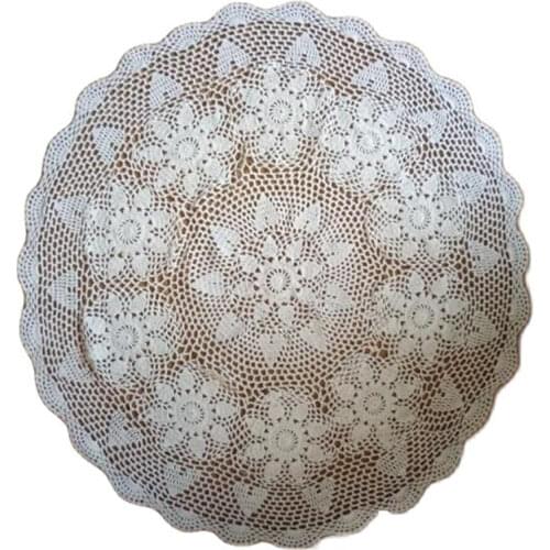2021 New Cotton Crochet dining tea coffee tablecloth Table cloth cover white round lace Christmas kitchen party wedding decor