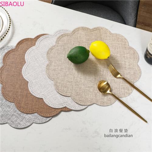 New Waterproof and Oil-proof Restaurant Solid Color Round PU Western Placemat Home Insulation Decorative Table Mat Coaster Stock