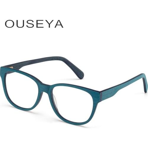 Eyeglasses Male Frame Acetate Trendy Wood Grain Armacao De Vintage Clear Retro Grade Men Eye Glasses Frames #M3211