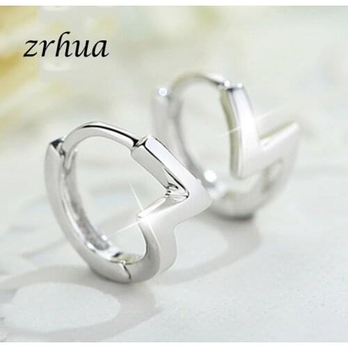 Wholesale free shipping Silver Color Original Hoop Earrings Factory Price Stamped Fashion Jewelry Smooth Round Earrings
