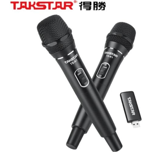 TAKSTAR TS-K1 USB portable wireless microphone UHF frequency Dual channel fixed frequency ,for conference karaoke live broadcast