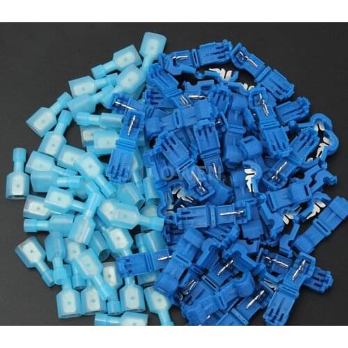 Wire connectors10pcs Blue Quick Splice Wire Connector Scotch Lock Male Spade Crimp Terminal for Soft Wire 1.0-2.5mm2 18-14