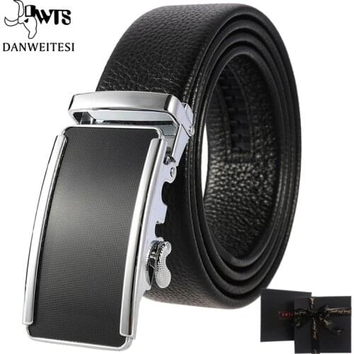 [DWTS] Brand Automatic Buckle Genuine Leather Belt Mens Belts Cow Leather Belts for Men 3.5cm Fashion Business