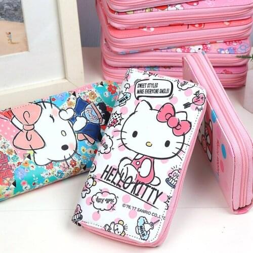 Sanrio hello kitty wallet cartoon cute girl boy coin purse student storage bag children coin purse kid Clutch card holder