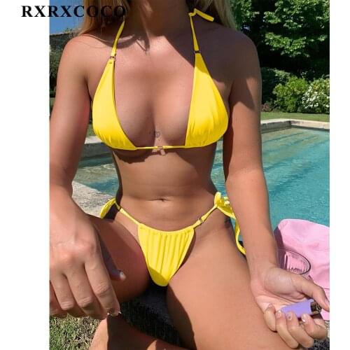 RXRXCOCO Sexy Women Bikini Brazilian Swimsuit Push up Bra Bikini Set Swimsuit Swimwear Beachwear Bathing Maillot De Bain Femme