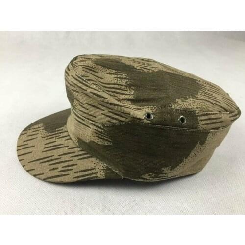 Tomwang2012. WWII WW2 GERMAN ARMY SWAMP CAMO FIELD SOLDIER CAP MILITARY HAT COLLECTION WAR REENACTMENTS