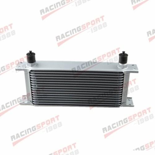 Universal 16 Row -10AN AN-10 AN 10 Engine Transmission Oil Cooler Silver