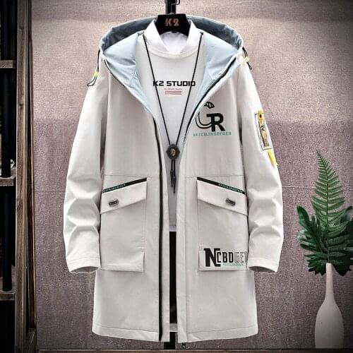 Spring Hooded Jacket Outwear Zipper Mens Jackets Casual Coat Streetwear Slim Windbreaker High Quality Male Clothing