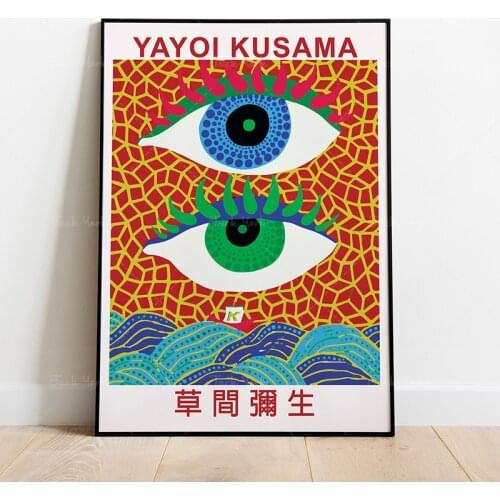 Yayoi Kusama Art Exhibition Poster Vintage Print Poster On The Ocean High Quality Abstract Art Japanese