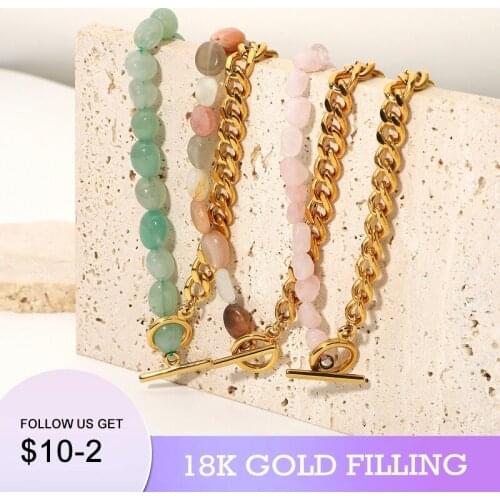 2022 New 18KGF Handmade Natural Stone Beads Choker High Quality Beach Women Necklace Jewelry Summer