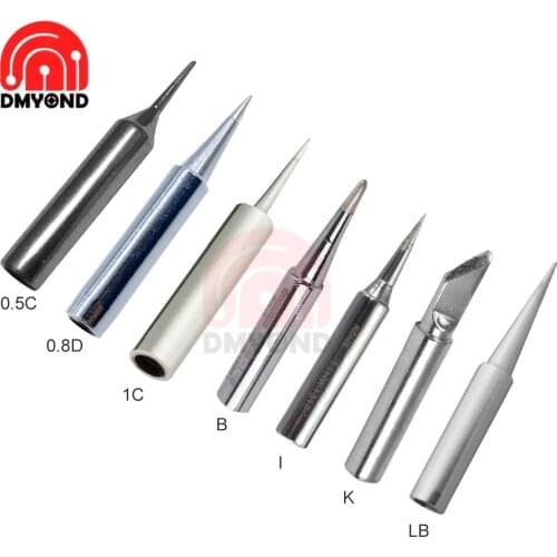 1pcs Lead Free Soldering Iron Tips Copper 900M Tip Soldering Welding Tips 0.8D/0.5C/1C/LB/B/I/K Soldering station soldador