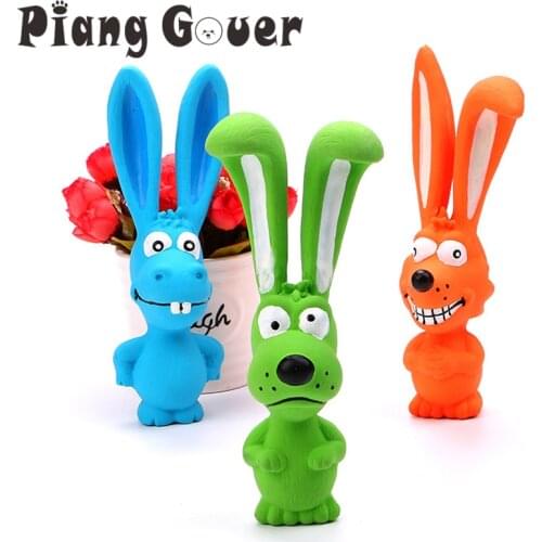1pcs Rabbit Squeak Dog Toy Long Ear Cute Latex Rabbit Dogs Squeak Toys Animal Pet Toy