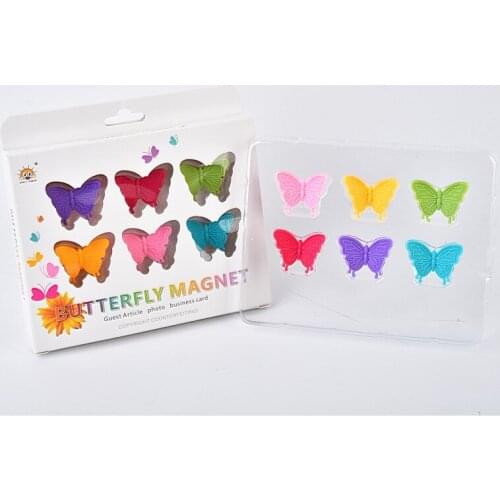 10 Set/Lot 6PCS/SET Multifunctional Butterfly Magnetic Stickers White Board Paste Fridge Magnet