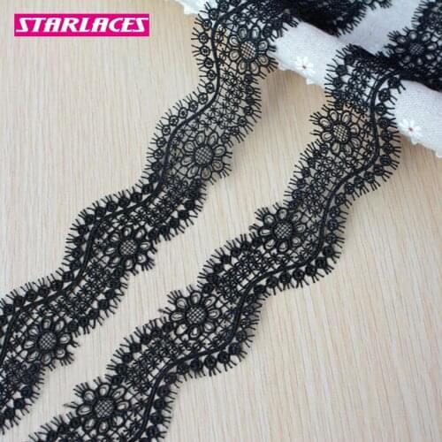10yards width 4.2cm high quality black water-soluble lace trim fabric lace dress clothes curtain decorative accessories