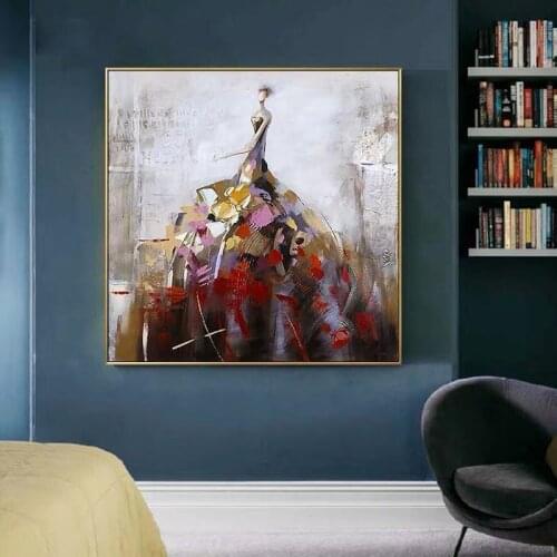 100% Hand painted Abstract Dance Women Art Oil Painting On Canvas Wall Art Wall Girl Pictures Painting For Live Room Home Decor