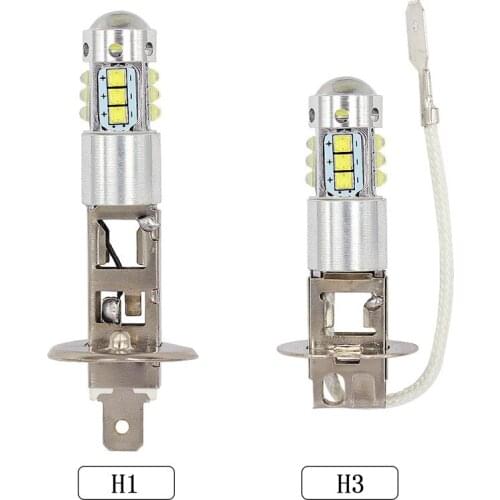 2Pcs H1 H3 Auto LED Fog Light High Power XBD 80W White Headlight Daytime Running Light Drivng Lamp Bulbs Car Accessories 12V 24V