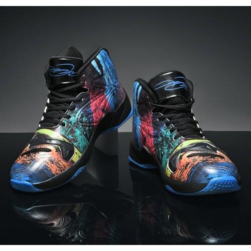 2021 Basketball Sneakers Unisex Red High top Printed Basketball Shoes Men Cushioning Shoes Nudity Training Basketball Shoes Men