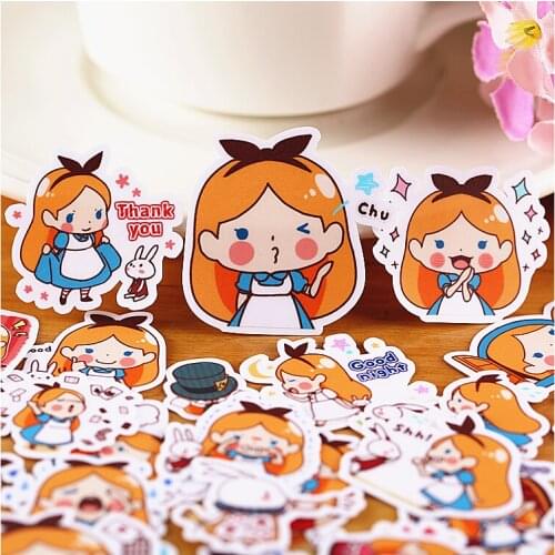 40pcs Creative Cute Self-made alice girl Scrapbooking Stickers /Decorative Sticker /DIY Craft Photo Albums