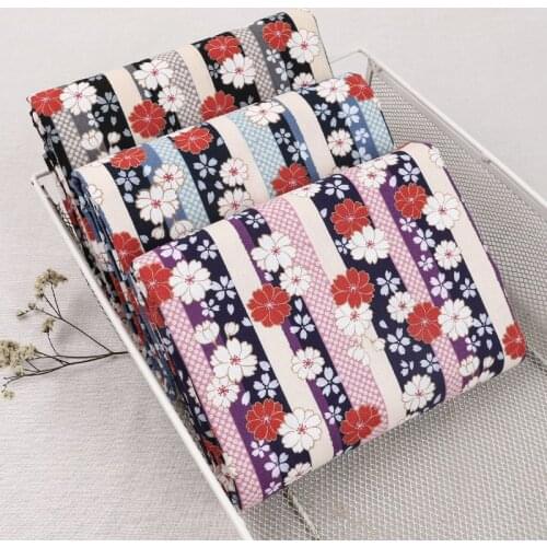 45cm*110cm/Piece, Cartoon Cherry Stripe Cotton Printing Cloth, Clothing Tablecloth, Curtain Puppet Fabric, DIY Handmade Material