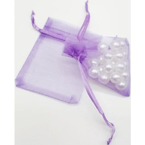 500pcs Organza-Bag Light Purple Organza Gift Bags For Jewelry Packaging Display Christmas Wedding Jewelry Storage Drawstring Bag