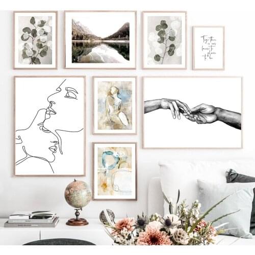 Abstract Minimalist Posters Leaf Plant Picture Wall Art Canvas Painting Nordic Figure Prints For Domitory Home Design Decor