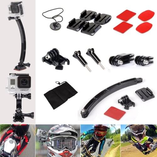 Camera Accessories Motorcycle Riding Helmet Set for Gopro4 3+ Compatible with SJ4000 Xiaoyi Camera