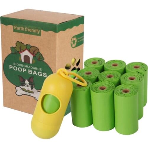 90 Days Degradable Environmental Corn Starch Dog Poop Bags Pooper Scooper Bag Outdoor Clean Pets Supplies 10Roll 150PCS