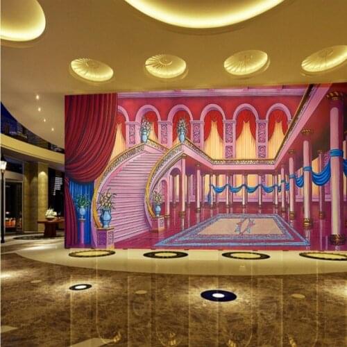 Drop Shipping Custom Photo Wallpaper European Luxury Dance Hall Wallpaper Entertainment Places Hotel Lobby Decoration Mural
