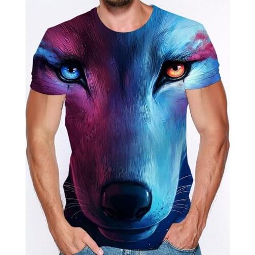 Cool Animal Wolf 3D Print T shirt Men Clothes Summer Tee Shirt Beautiful Short Sleeve Tees Tops Harajuku Animal Male Streetwear
