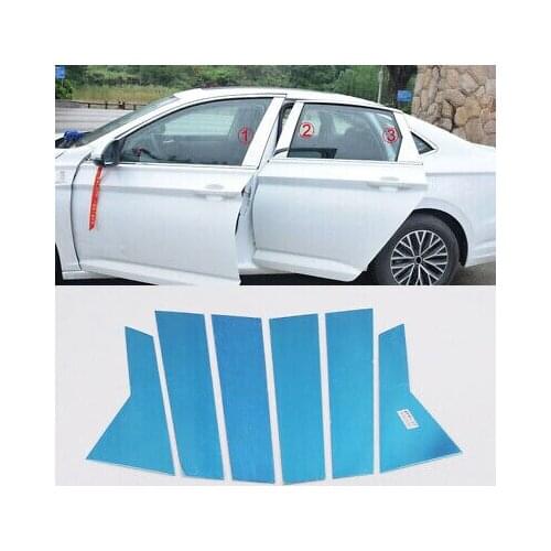 Stainless Steel Chrome Center Pillar Cover Trim 6pcs For VW Jetta Mk7 2019